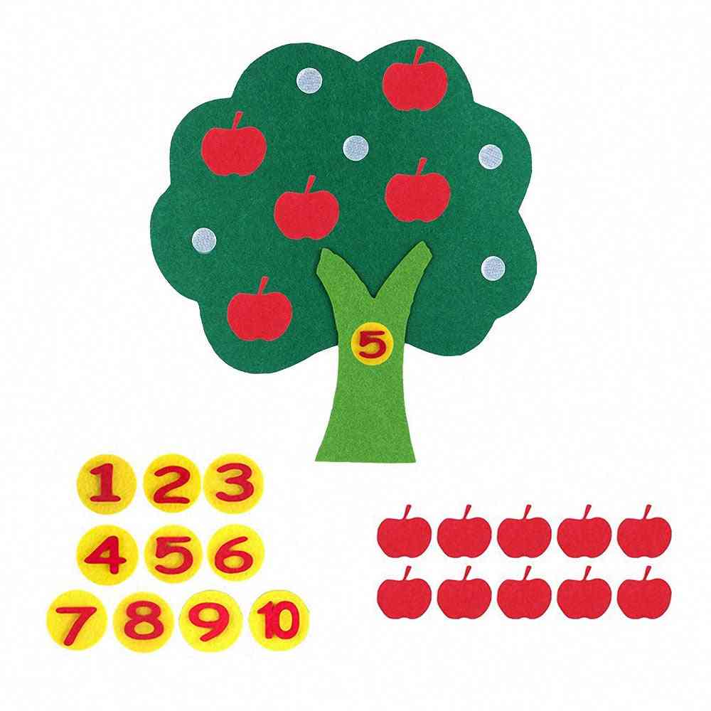 עצי תפוח מונטסורי צעצוע מתמטיקה ללמד ילדים - פיתוח מודיעין בגן, צעצועי חינוך למידה מוקדמת (עץ תפוח) -