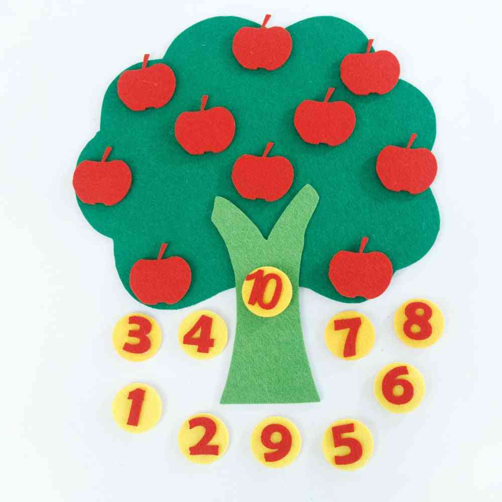 Montessori pommiers mathématiques jouet pour enseigner aux enfants - développement de l'intelligence de la maternelle, jouets éducatifs d'apprentissage précoce (pommier) -