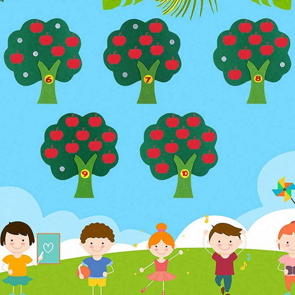 עצי תפוח מונטסורי צעצוע מתמטיקה ללמד ילדים - פיתוח מודיעין בגן, צעצועי חינוך למידה מוקדמת (עץ תפוח) -