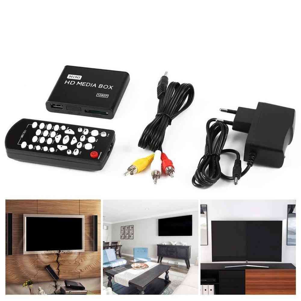 Mini media player-1080p mini hdd media tv box lettore multimediale video full hd con lettore di schede sd mmc 100mpbs au eu us plug - au plug