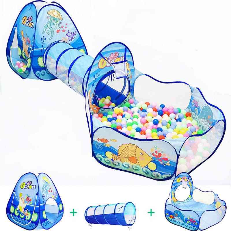 3 In 1 Ball Pit Baby Ballon Playpen Portable Kids - Tent Ball Pool With Crawling Tunnel Kid Basketball Pool