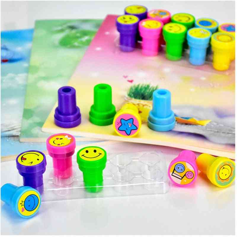 Francobolli giocattolo per bambini faccina sorridente del fumetto, sigillo per bambini per scrapbooking stamper (sorriso 10 pezzi) -