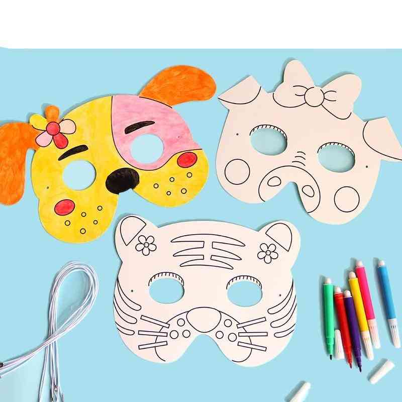 Cartoon Animal Painting Mask - Kindergarten Graffiti Art Crafts Creative Drawing For
