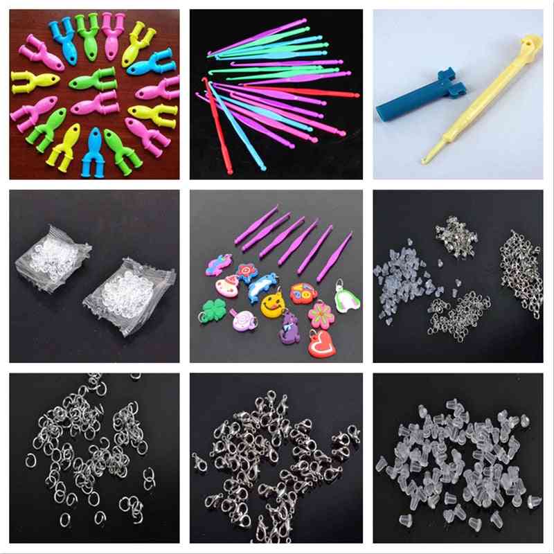 Werkzeuge Gummi Webstühle Bänder für Kinder Mädchen Geschenkset Anhänger häkeln - 100 Stück Ohrstöpsel