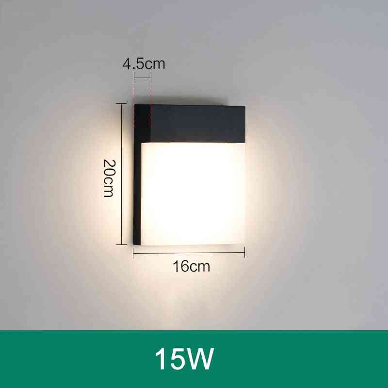 Moderne waterdichte buiten led wandlamp - ip65 aluminium, bewegingssensor wandlamp - zwart-bewegingssensor / warm wit / 15w
