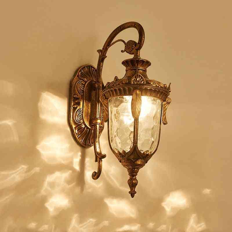 Utomhus vägglampa lampa e27 - vattentät utomhus trädgård dörröppning ljus, vintage veranda lampa - brons / 14w