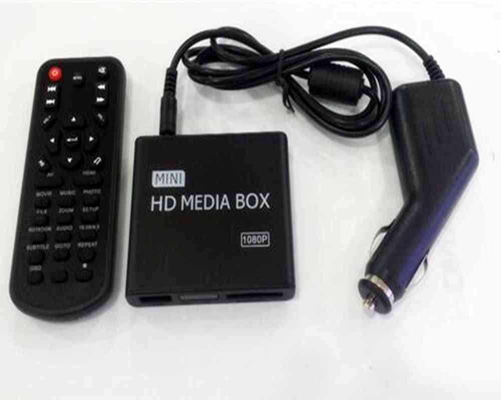 Full HD 1080p mini odtwarzacz multimedialny do centrum samochodowego dysk twardy hdd odtwarzacz multimedialny odtwarzacz multimedialny z hdmi av usb sd / mmc k7 + c (czarny) -