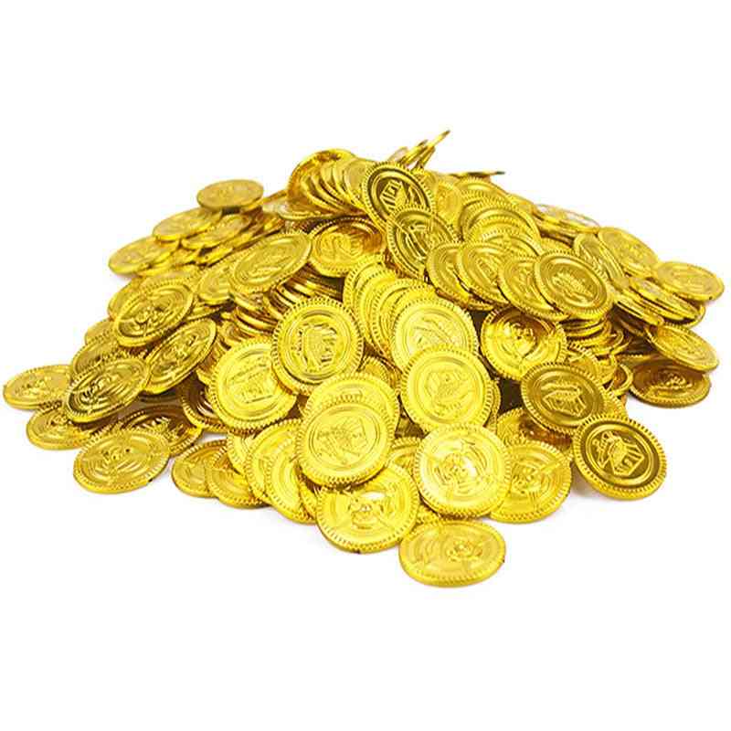 Plastique pirate pièce d'or jeu de trésor monnaie décoration de fête pour enfants - 1