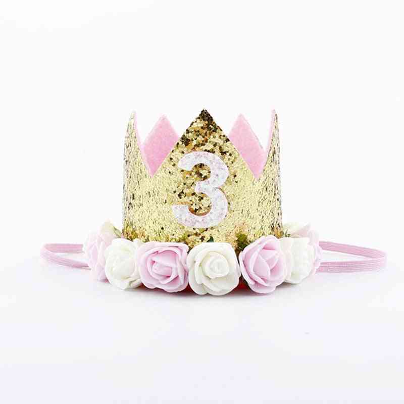 Verjaardag kroon feestmutsen kinderen prinses kroon hoofdband babyspeelgoed - 1e