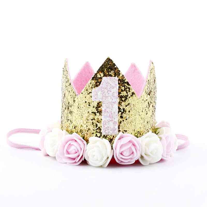 Klobuki za rojstnodnevne zabave otroci princesa krona trak za glavo dojenček