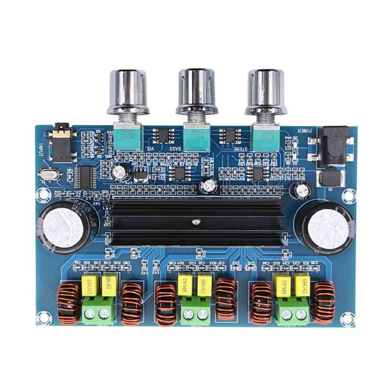 Bluetooth 5.0 tpa3116d2 placa amplificadora de potência digital 2.1 canal 2 * 50w + 100w potência estéreo de áudio classe d amplificador de subwoofer baixo - preto