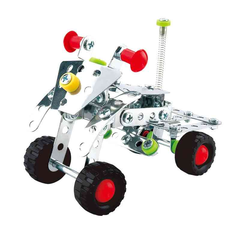 Triciclo de motocicleta de metal de moda creativa ensamblar modelo bloques de atornillado juguetes-diy novedoso bloque de construcción de tornillos para niños - 1
