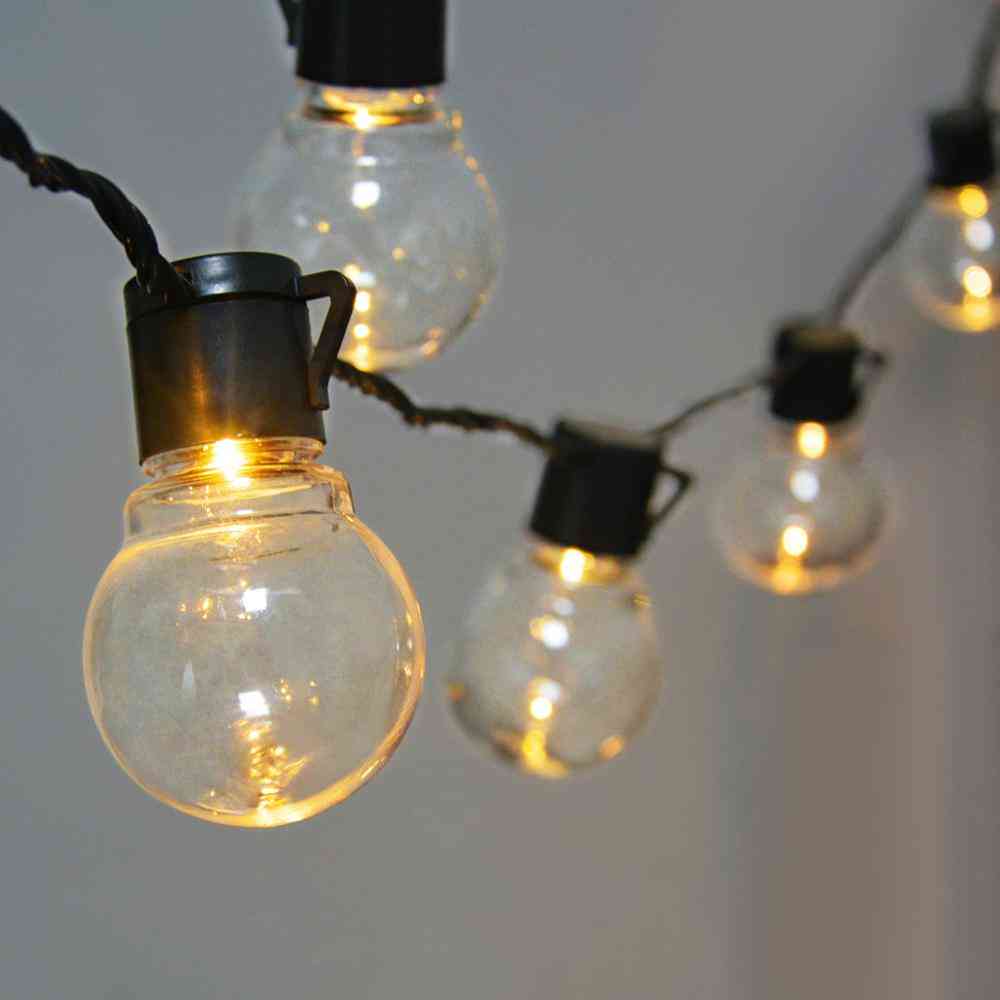 Bombillas de luz led para exteriores - lámpara de pared de césped para patio trasero - cubierta blanca lechosa / 2.5m 10 bombillas