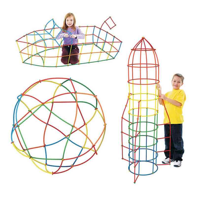 Túnel de plástico que interconecta bloques de construcción juguetes para niños para niños: ensamblar juegos educativos para juegos al aire libre, divertidos regalos para fiestas -