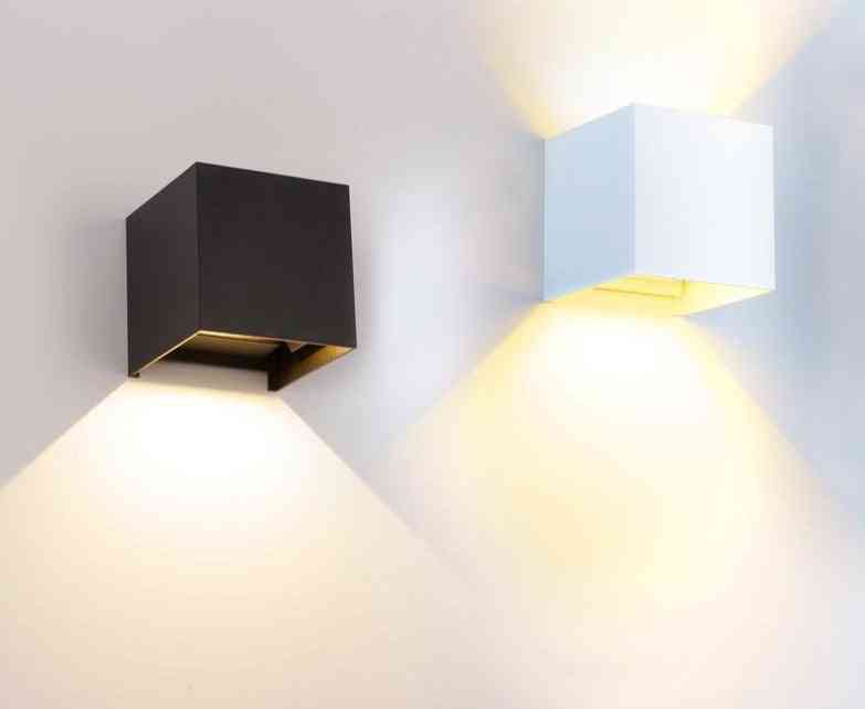 Waterdichte buiten led wandlamp - hoge helderheid up en downlight wandkandelaar - a-zwart / warm wit / 6-7w