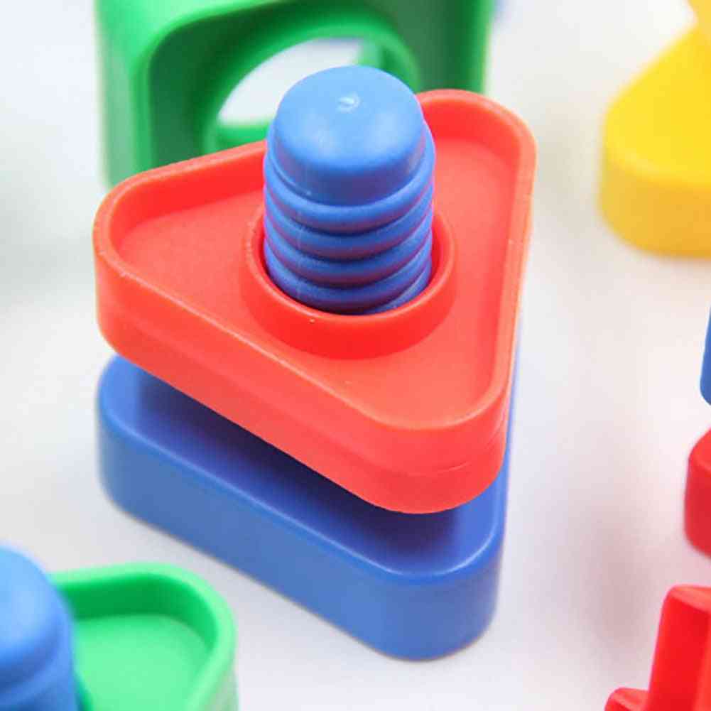 52st färgrik plastskruvmutterinsats byggstenar pedagogisk barnleksak -