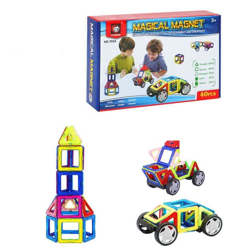 40st magnetiskt stycke 703a engelska set- Barnens pedagogiska monterade byggstenar leksaker -