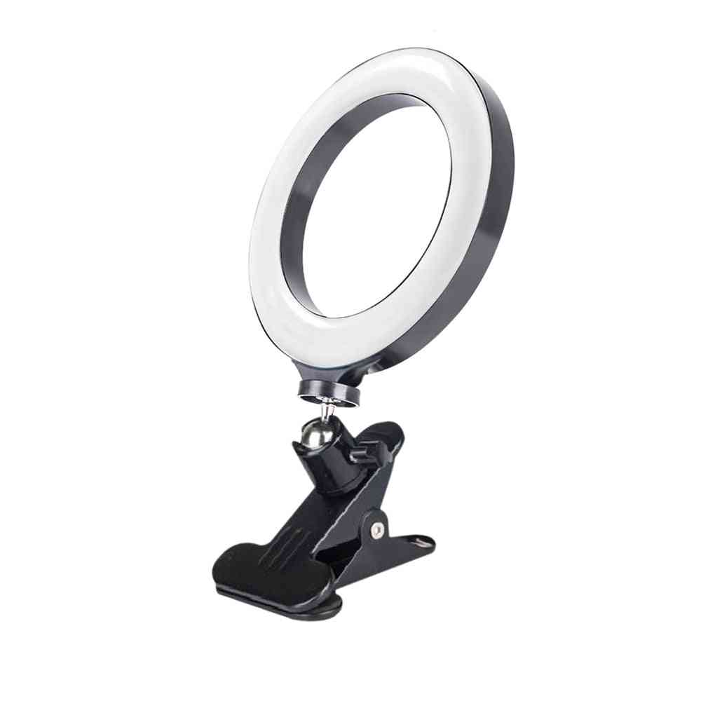 20cm fyllningsringljus för mobiltelefon dator ljusstyrka justerbar selfie lampor live-sändning video -