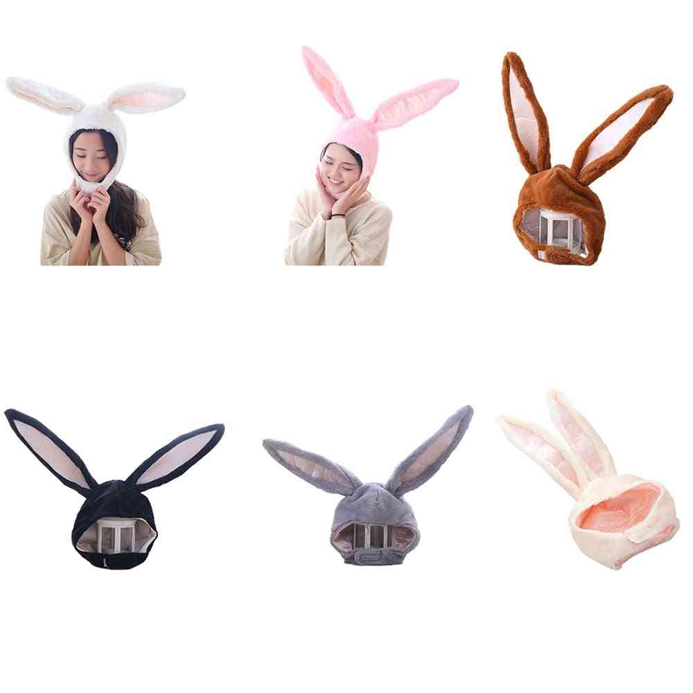 Halloween party cosplay meisjes lange konijnenoren cap cosplay beanie pluche, konijnenoren hoed konijn hoofddeksels - beige
