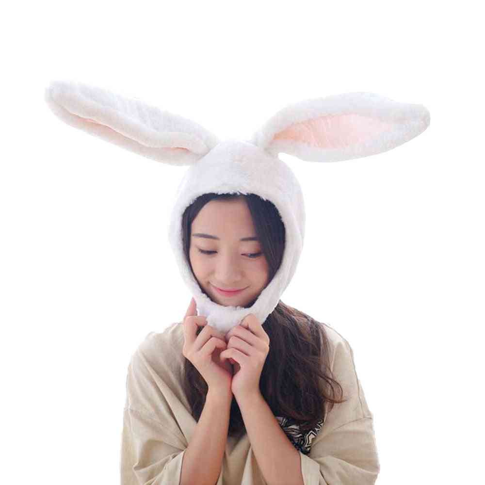 Halloween party cosplay meisjes lange konijnenoren cap cosplay beanie pluche, konijnenoren hoed konijn hoofddeksels - beige