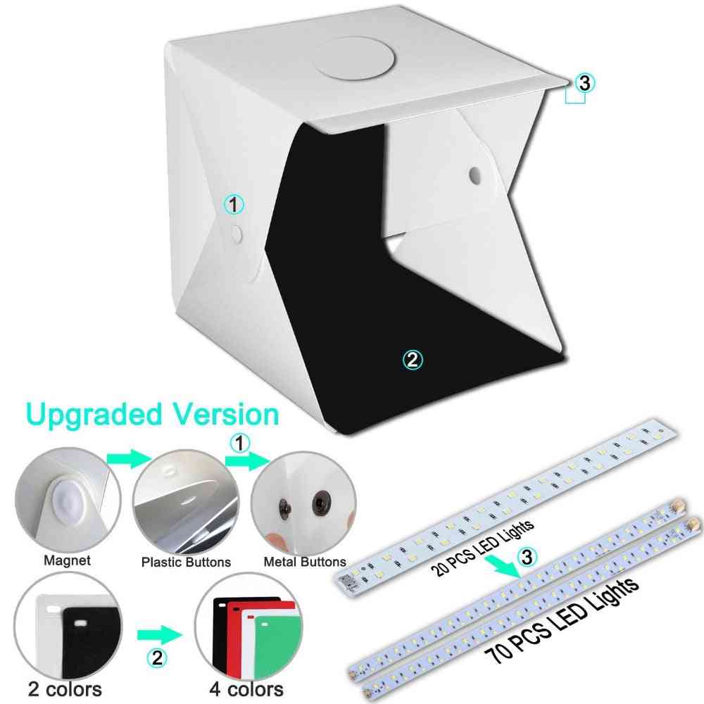 2 led přenosný skládací světelný box, softbox pro fotografování fotoateliéru