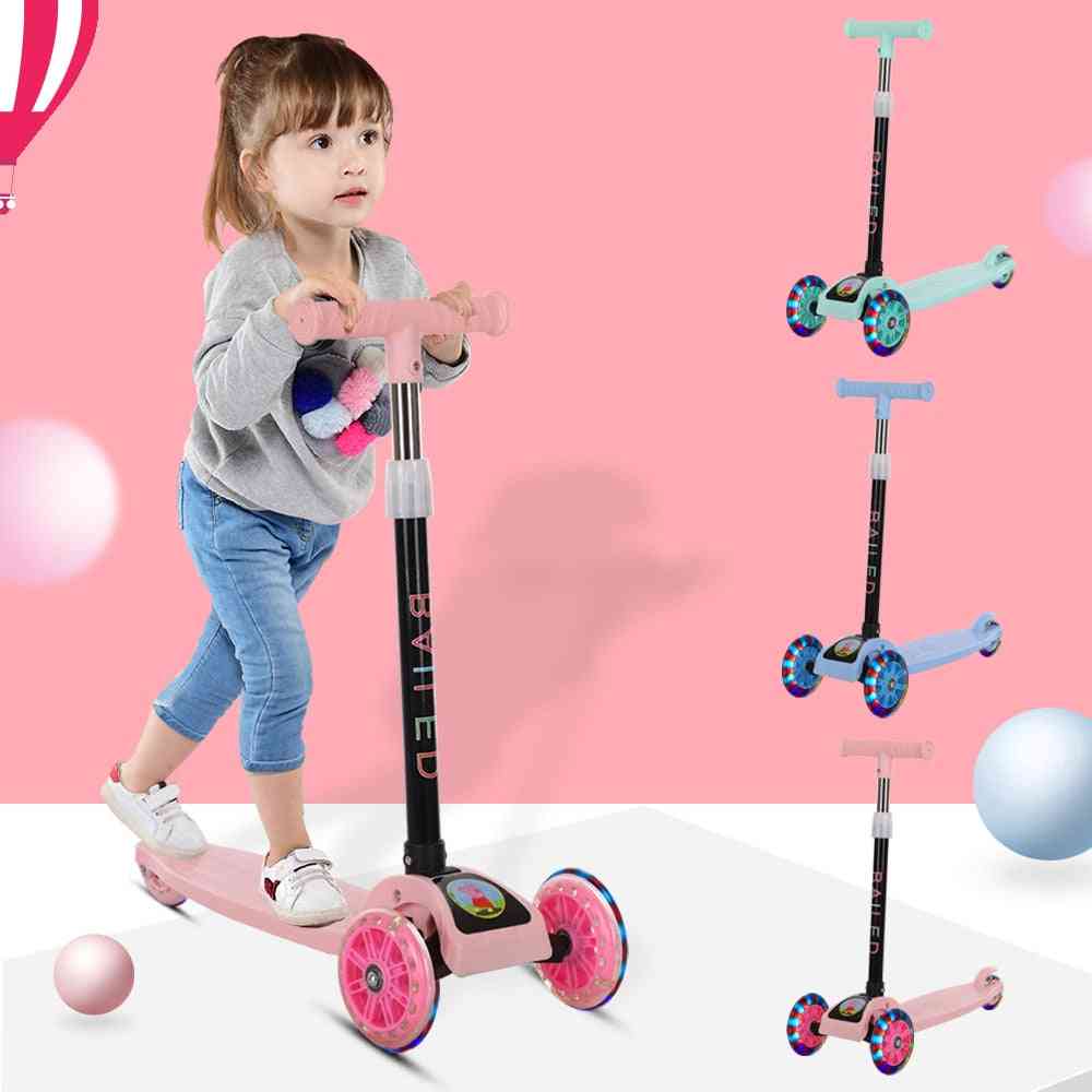 Skuter dziecięcy 3 w 1 rowerek biegowy, dziecięcy trójkołowy hulajnoga samochodowa dla dzieci - flash składany rower dziecięcy na zabawkach - niebieskie koła