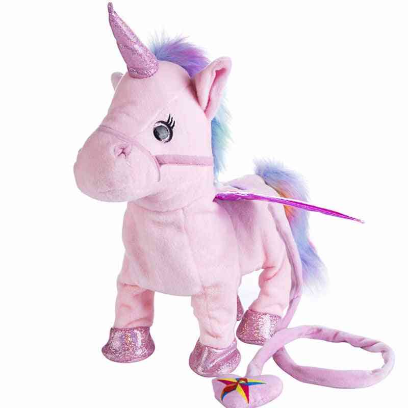 Jucărie electronică de pluș cântând și umblând cu unicorn