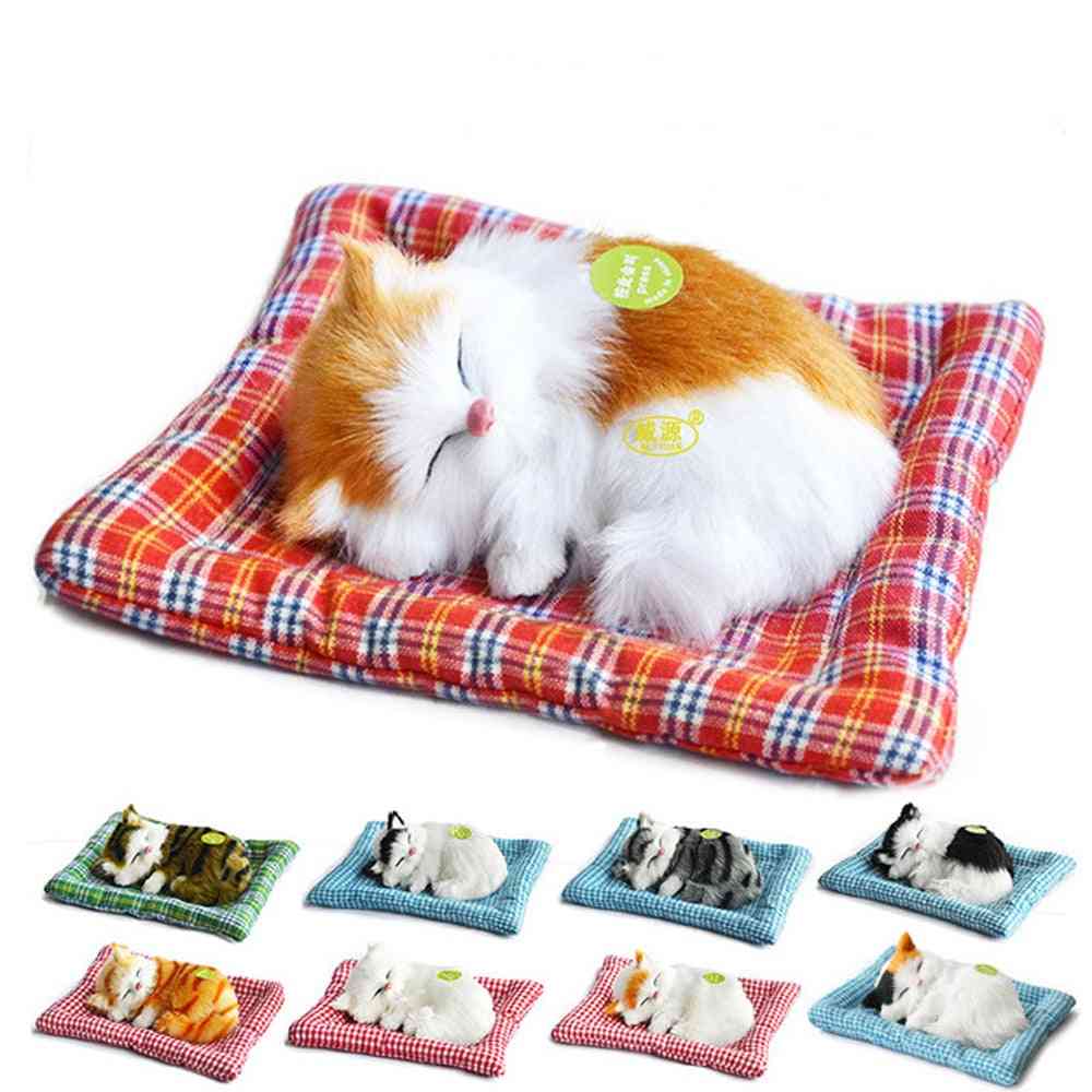Simulazione peluche animale - simpatici modelli di gattini addormentati per bambini decorazioni artigianali per la casa