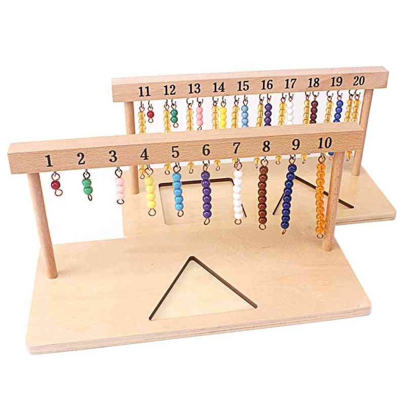 číslice číslice, vešiak a farebné korálky schody - predškolská školská výcviková hračka