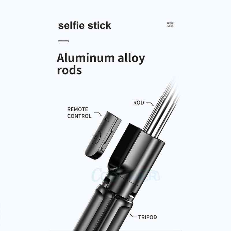 Mini-trípode monopie expandible inalámbrico-bluetooth selfie-stick con obturador de botón inalámbrico para ios / android (negro)