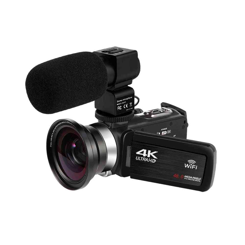 видеокамера-4k wifi 48mp вградена светлина за запълване с докосване на сензорен екран за вграждане на видео цифрова камера