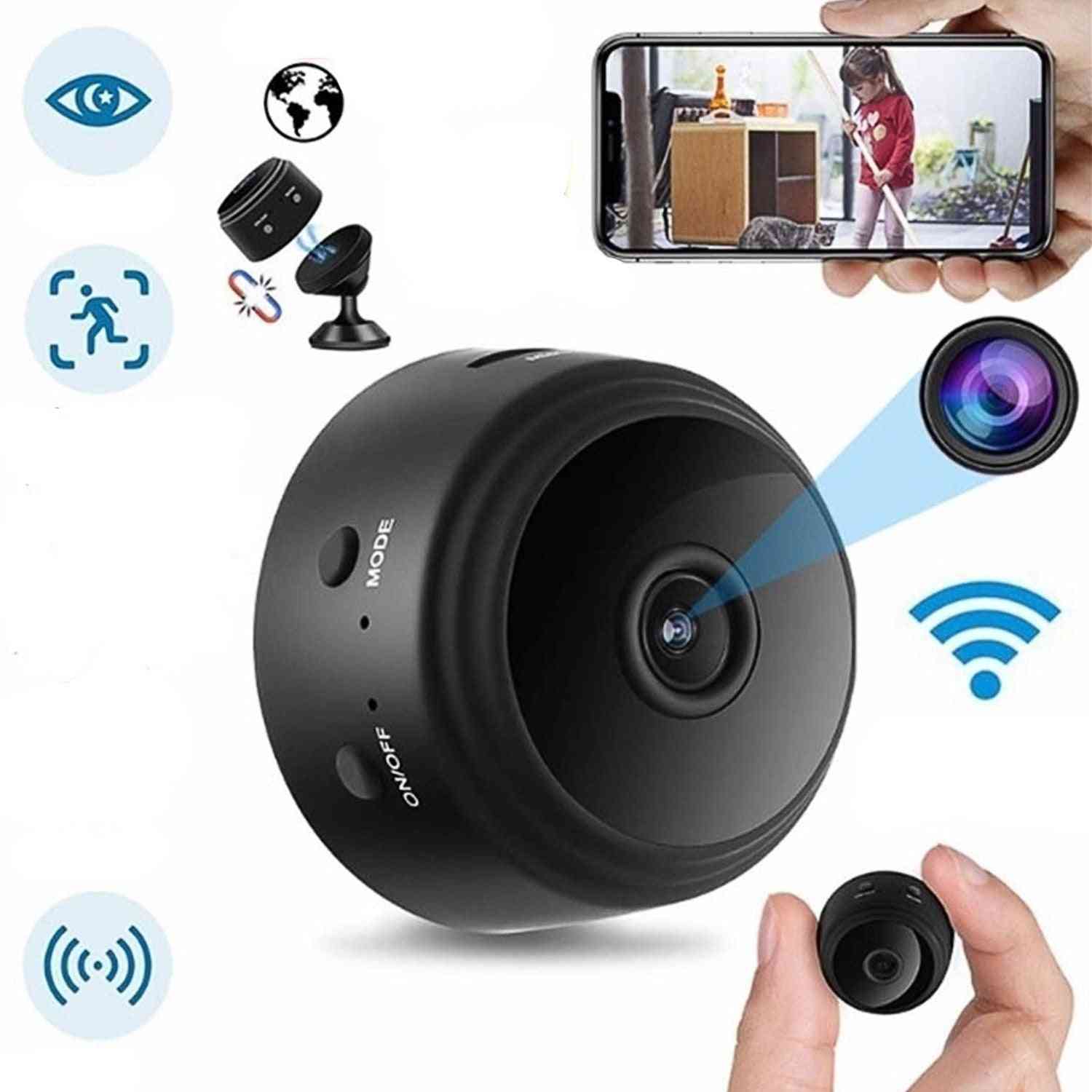 Mini hjem-sikkerhet-kamera-a9 1080p hd, wifi ir nattesyn videokamera 360 graders brakett telefon-app-contron ip kamera sq20 - a9