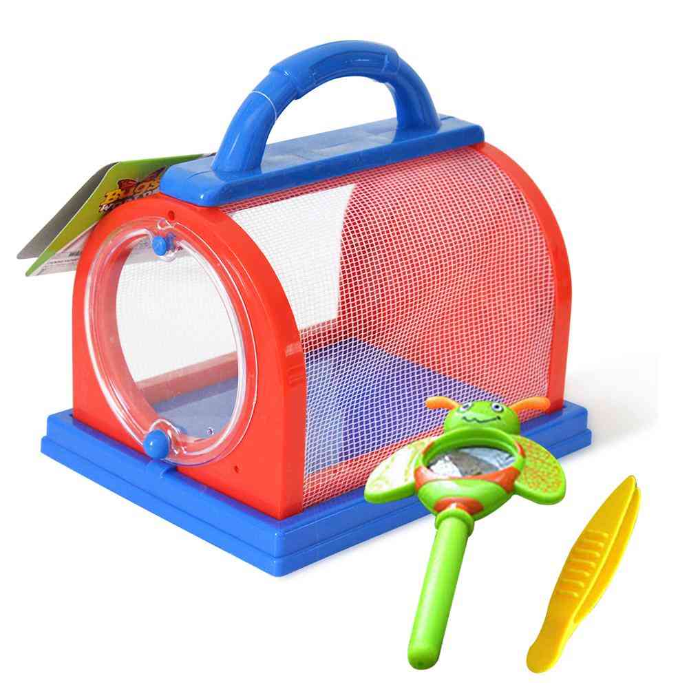 Insect Bug Cage With Tweezers Magnifier Backyard Outdoor Scientific Educational Toy