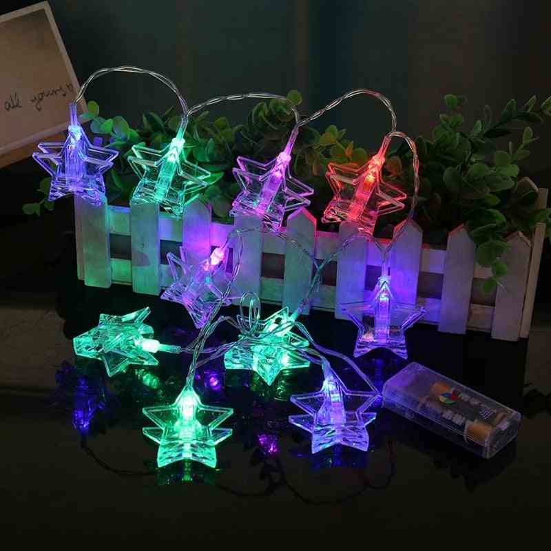 Cadena de luz led 10led - funciona con pilas, luz de decoración de fiesta - rgb