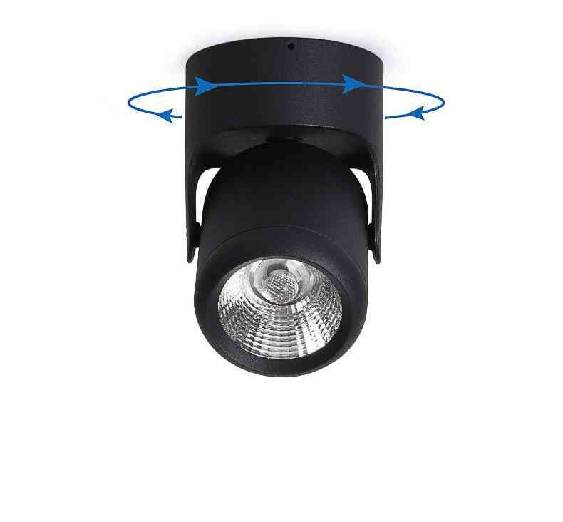 Led spotlight - justerbar, utenpåliggende belysning til stuen - varmhvit 3000k 7w / svart