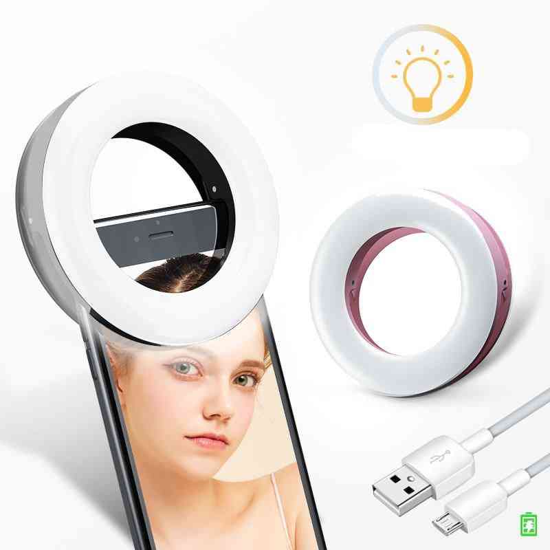 3200k-6500k, 40 Led Lamps-round Shape Selfie Ring Light For Iphone/andriod