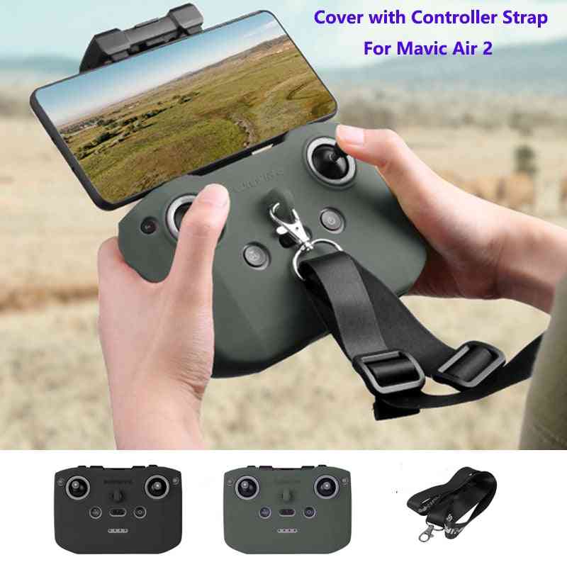 Silicone Protective Cover With Remote Controller Strap Protective Sleeve For Dji Mavic Air 2 Drone Accessories