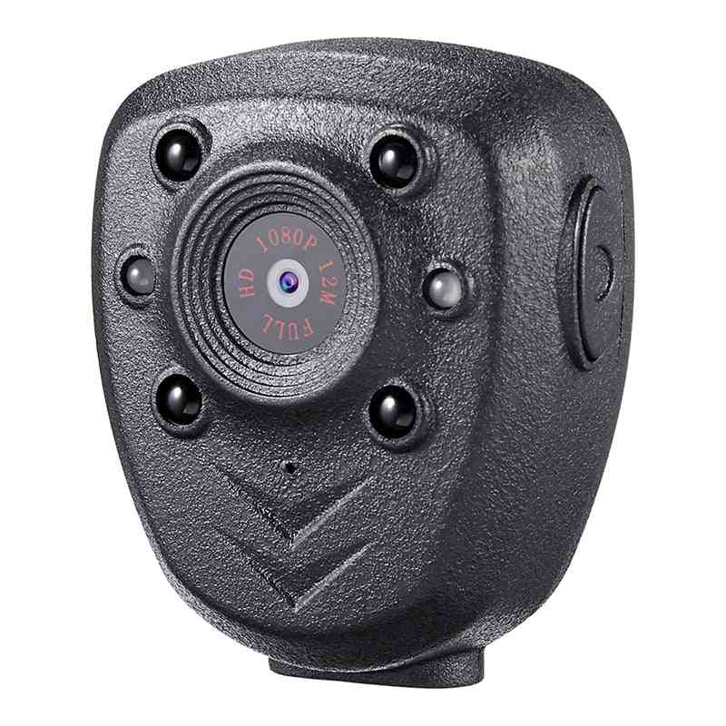 HD-1080p policyjna noszona kamera wideo w klapie, kamera dvr IR z widocznym w nocy światłem LED 4-godzinny zapis cyfrowy rejestrator mini dv głos 16 g (czarny) -