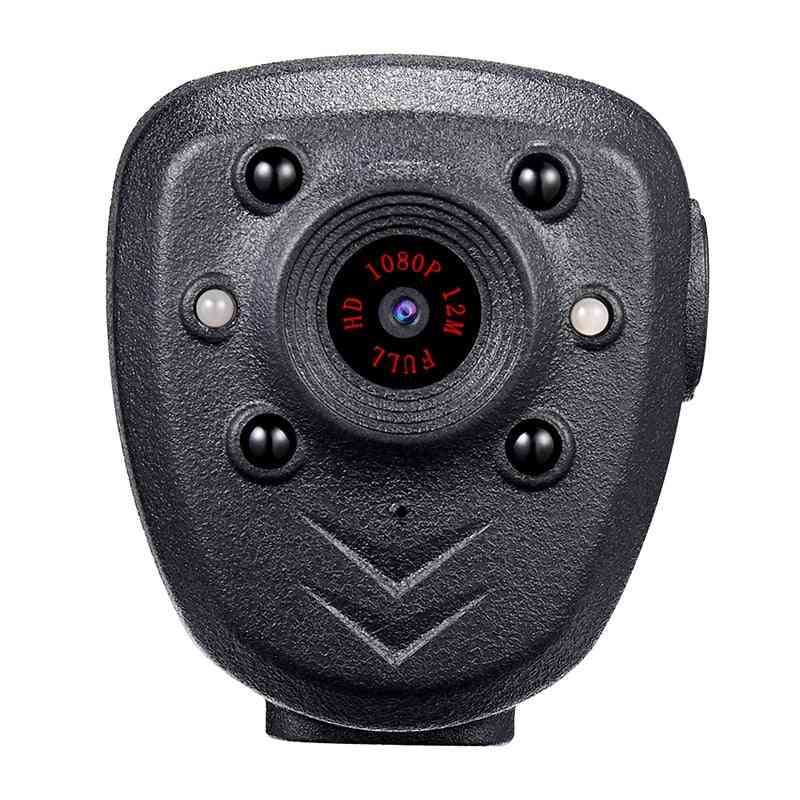 Hd-1080p Police-body-lapel Worn Video Camera, Dvr Ir Night-visible Led-light Cam 4-hour Record Digital Mini Dv Recorder Voice 16g (black)