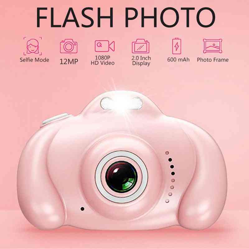 Leksakskamera mini 2,0 tums hd ips-skärm, barnkamera 1080p videoinspelare blixtfoto 12mp videokamera för barn - blå kamera W 32 GB SD