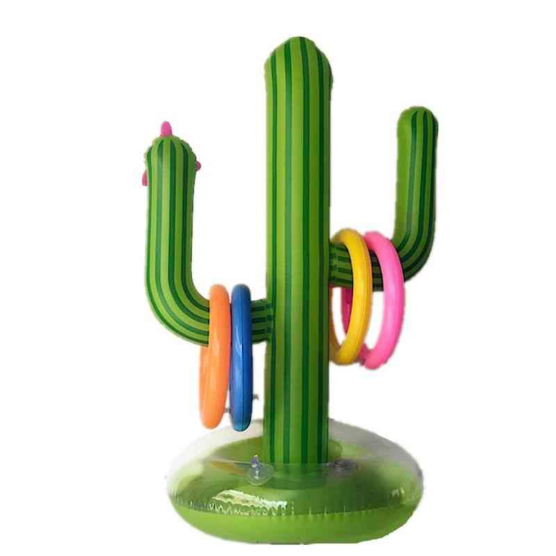 Inflatable Cactus Ring Toss Game Pool Party, Indoor, Outdoor Game For Kids