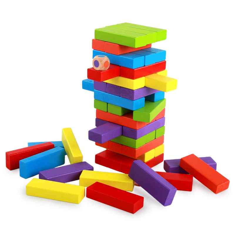 Mini juguete de bloques de construcción de jenga de madera, juego de equilibrio de fiesta para niños, juego educativo Montessori para niños