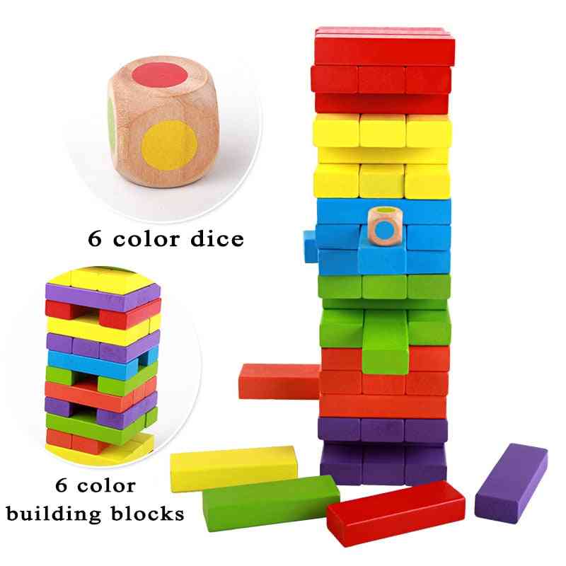 Mini juguete de bloques de construcción de jenga de madera, juego de equilibrio de fiesta para niños, juego educativo Montessori para niños
