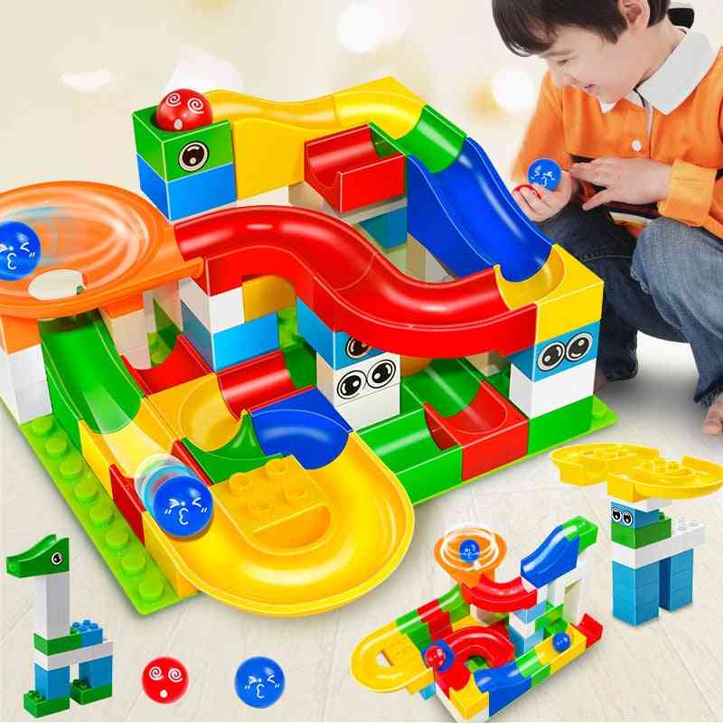 Gaming Building Blocks + Construction Marble Race Run Maze Balls Toy