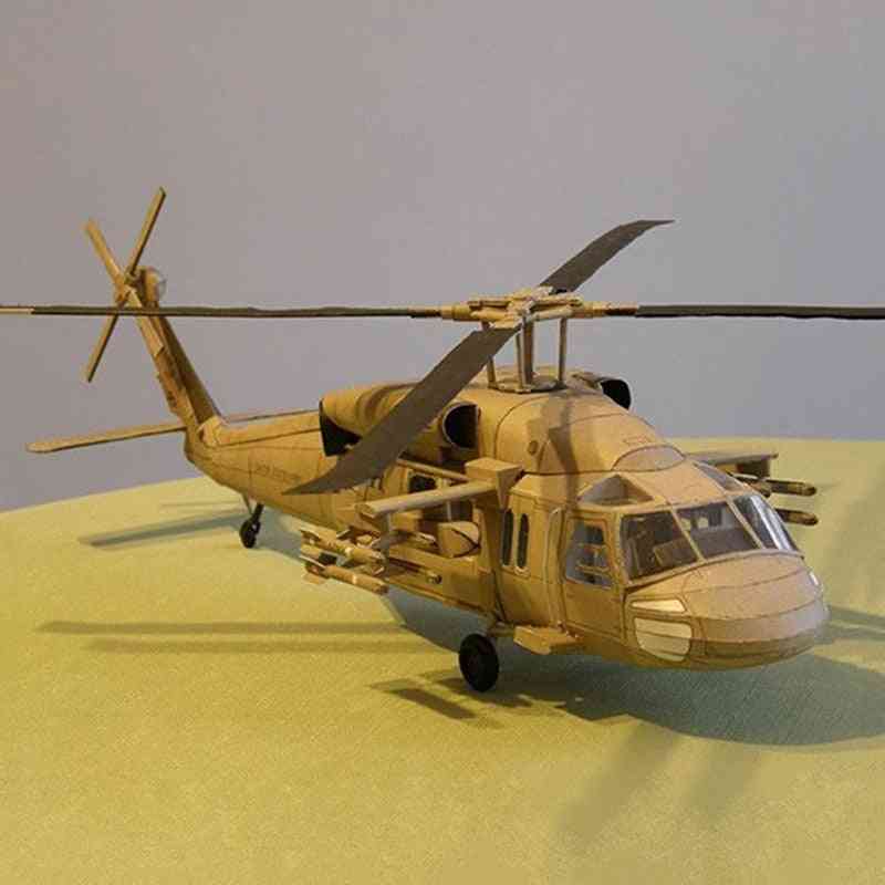 Helicopter Diy 3d Paper Card Model Building Set Construction Toy