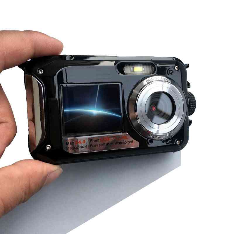 Caméra numérique étanche à deux écrans (arrière 2,7 pouces + avant 1,8 pouces) caméscope HD 1080p zoom 16x cam dc998 - noir / appareil photo numérique