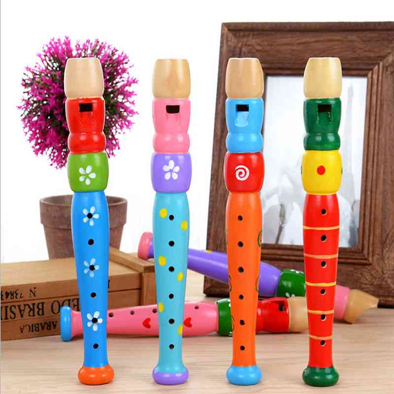 Juguete de instrumento musical, bebé niño colorido trompeta de madera buglet bugle música de desarrollo regalo educativo para niños (1 color al azar)