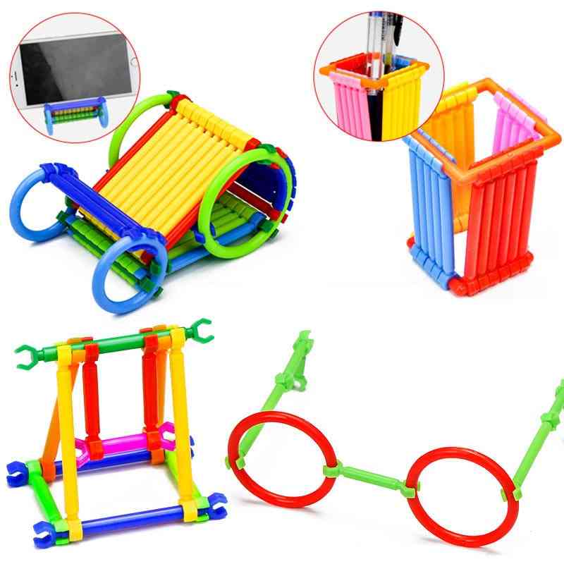 240szt Klamra Klocki-DIY Inteligentny Kij Plastikowe Bloki Wyobraźnia Kreatywność, Edukacyjne Zabawki Edukacyjne dla Dzieci Prezent dla Dzieci - 240szt