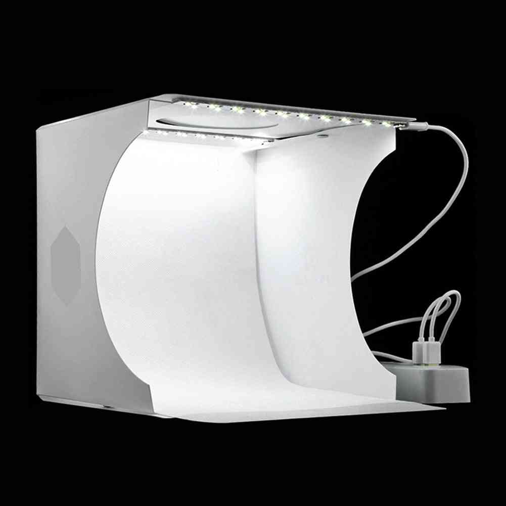 Mini Faltlichtbox Fotografie Fotostudio Softbox 2 Panel LED Licht Softbox Foto Hintergrund Kit Lichtbox für DSLR-Kamera -
