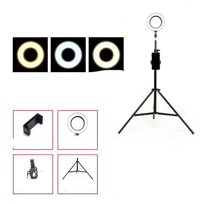 Led-selfie Ring-light With Stand For Smartphone